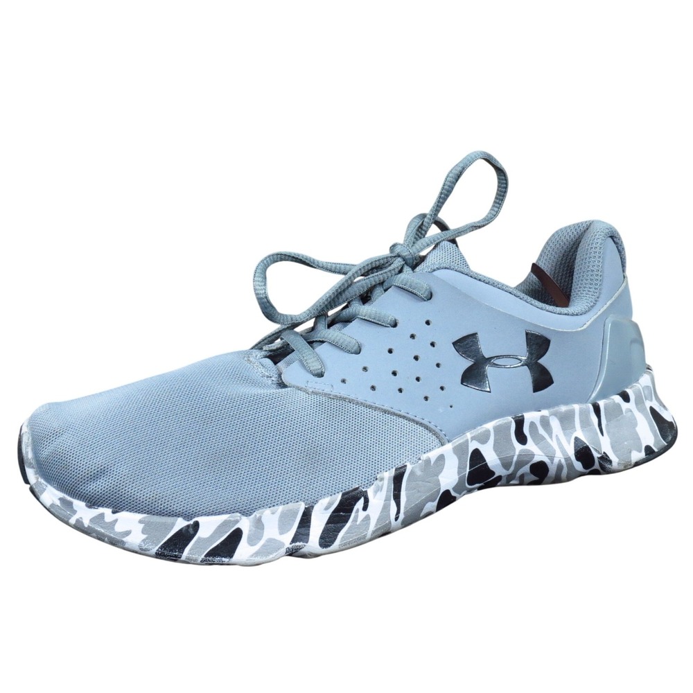 Under Armour Flow RN‎ Camo BG Boys 6.5 Steel Gray Mesh Running Sneakers Athletic